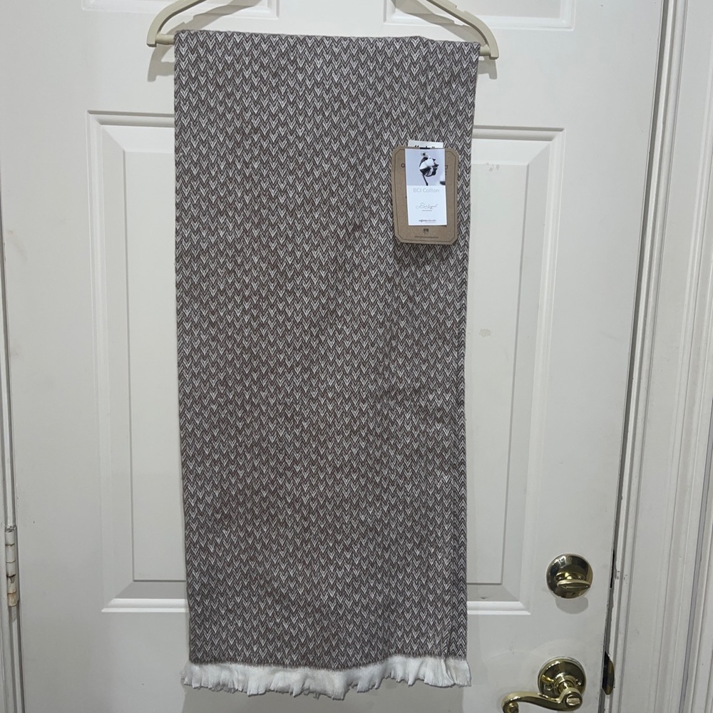 Antonio Salgado Throw Blanket BCI Cotton Blend Herringbone 50x67” Made Portugal